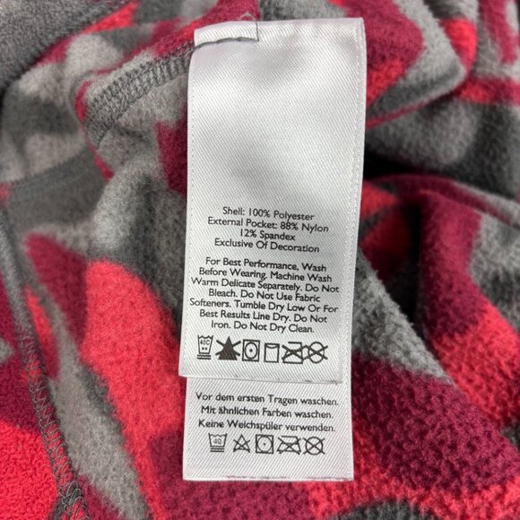 Eddie Bauer Jacket Men's Size Large Geese Camo Pullover Fleece Red Gray 1/2 Zip - Picture 8 of 10